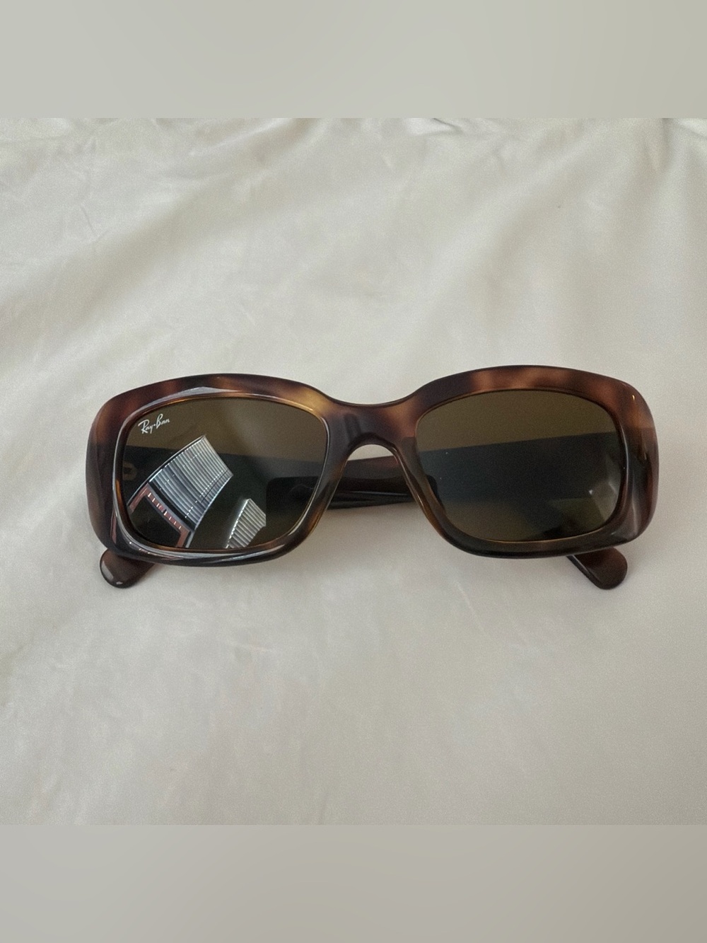 Ray-Ban Tortoise Square Sunglasses - Brown Frames & Dark Brown Lenses